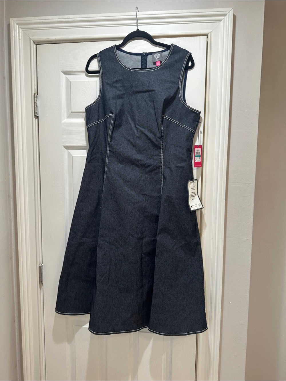 Vince Camuto Dark Denim Sleeveless A-Line Dress